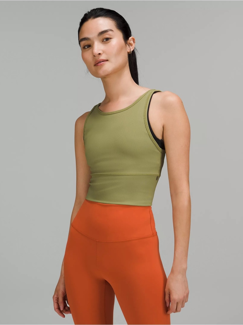 Lululemon Power Pivot Ribbed Tank Top
Bronze Green